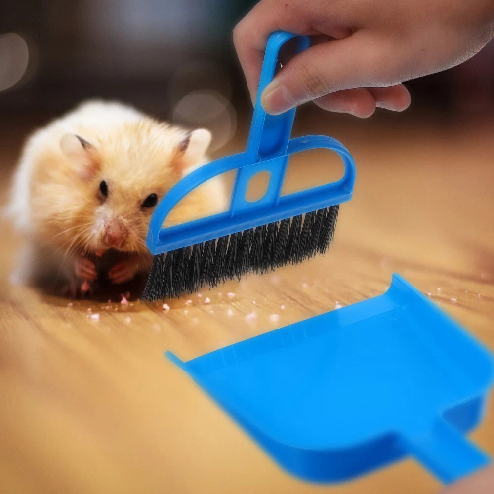 3 Sets of Mini Dustpans and Brooms Pet Cage Broom Dustpans Household Desktop