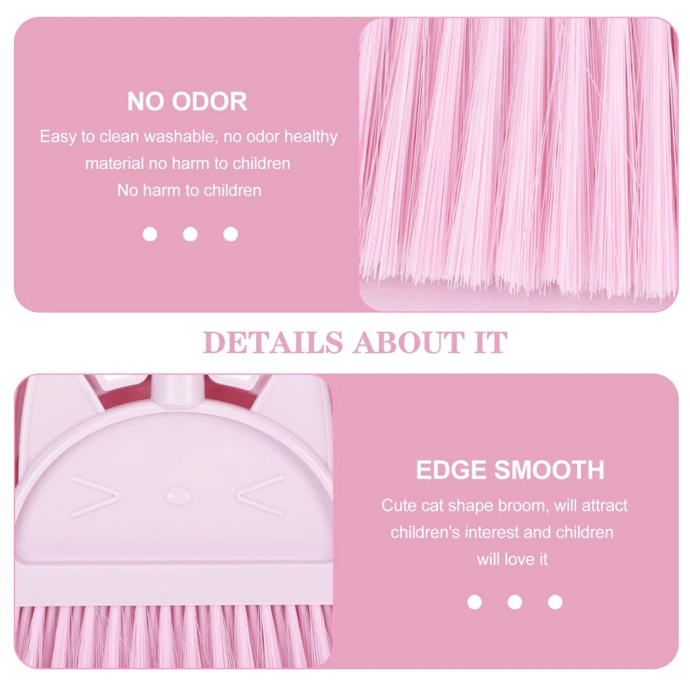 Children's Broom Set Small Dust Pan Kids Cleaning Girls Mini Brooms for
