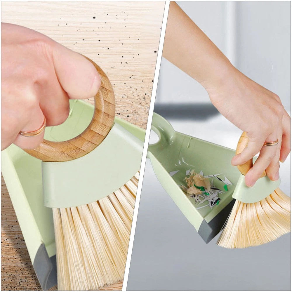 Mini Broom Dustpan Set Duster for Car Air Vent Computer Cleaning Brush