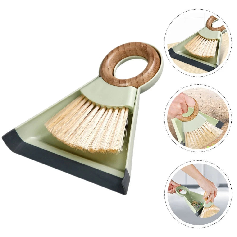 Mini Broom Dustpan Set Duster for Car Air Vent Computer Cleaning Brush