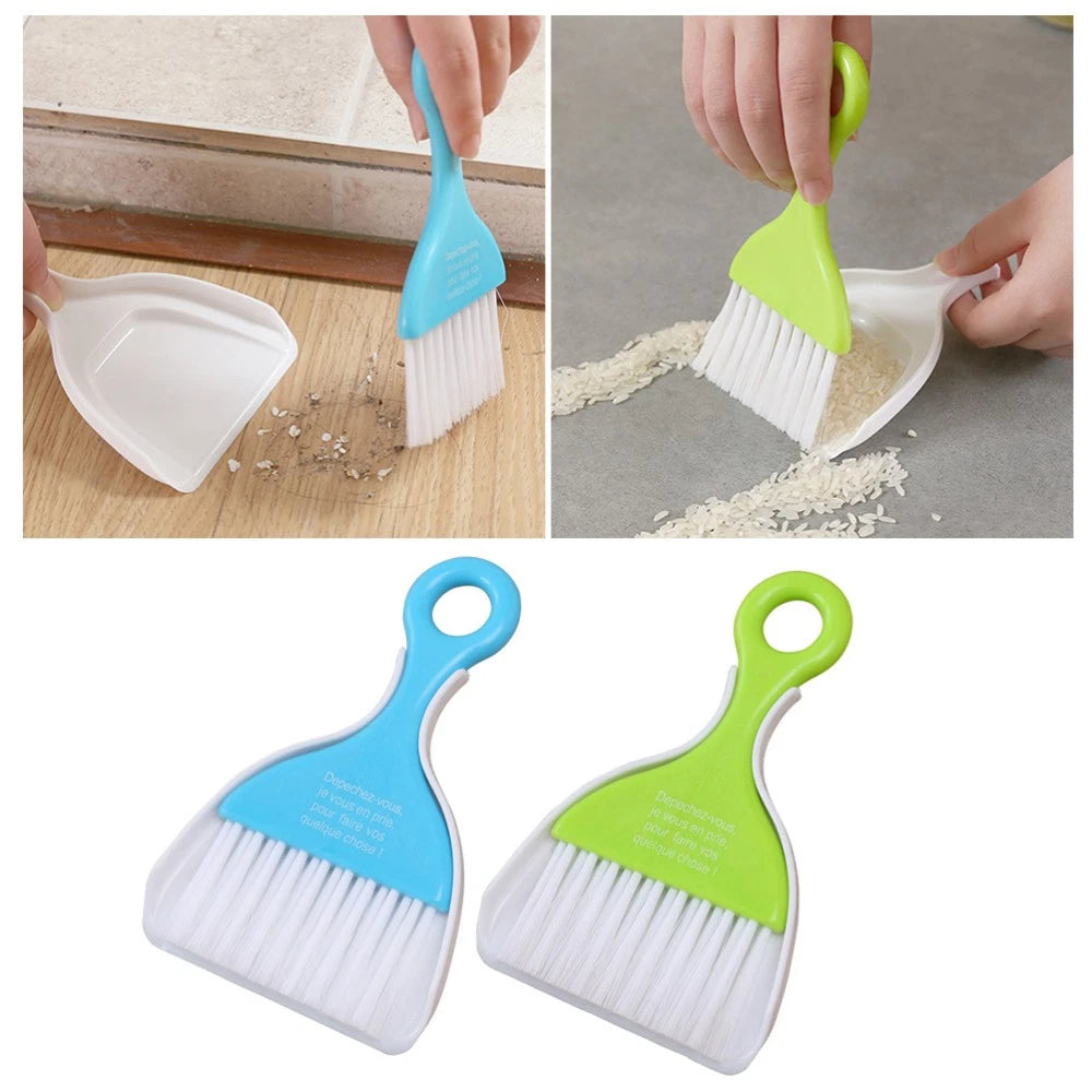 2 Sets Dust Removal Broom Child Small Table Top Dustpan Mini Desk