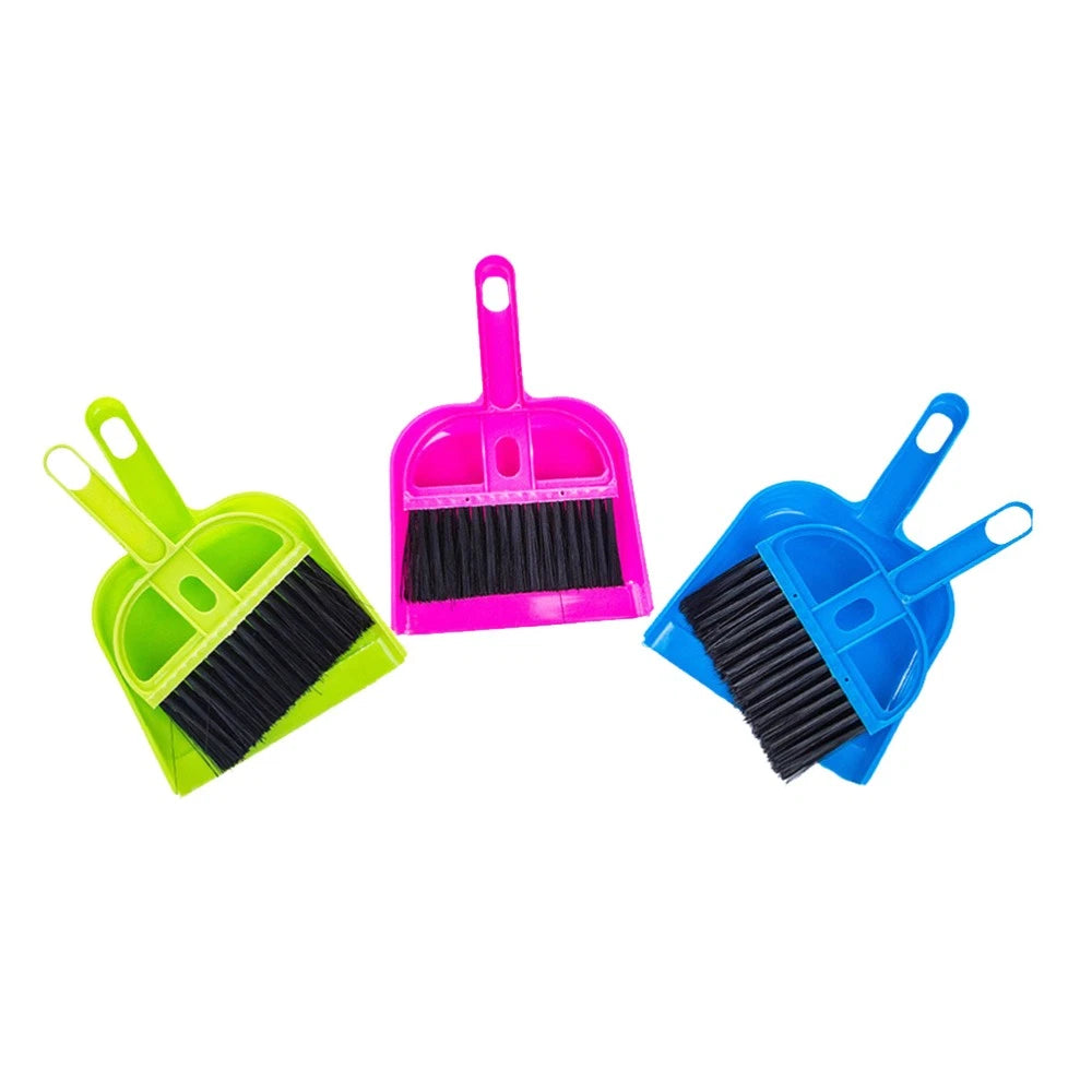 6 Sets Mini Broom and Dustpan Dust Remover Plastic Miniature Keyboard Sweeping