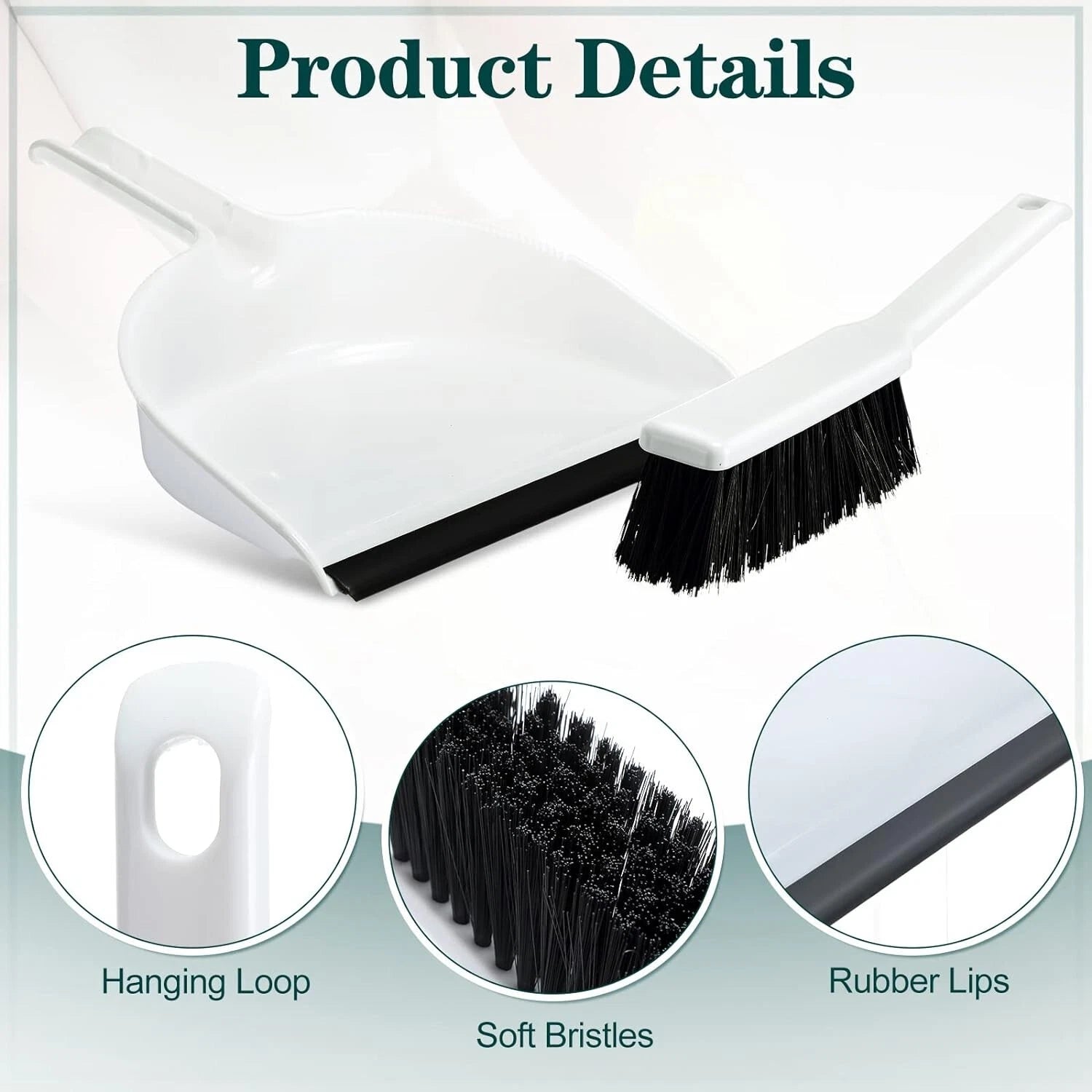 2 Pcs Mini Dustpan and Brush Set, Small Broom and Dustpan Set Small Cleaning ...