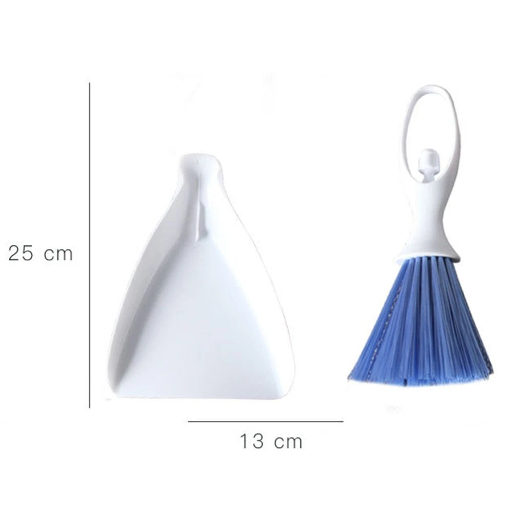 2 Sets Desktop Broom Portable Dustpan Brush Small Cleaning Utensils