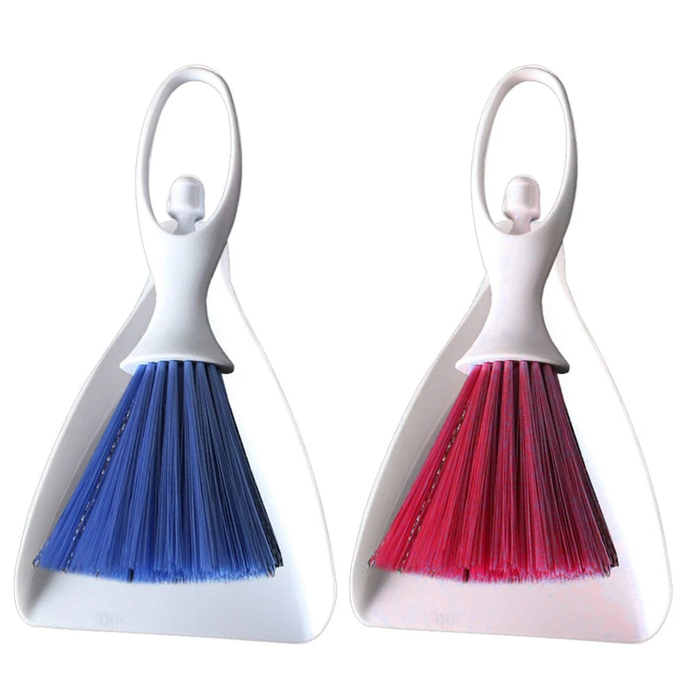 2 Sets Desktop Broom Counter Dustpan Brush Cleaner Household Supplies