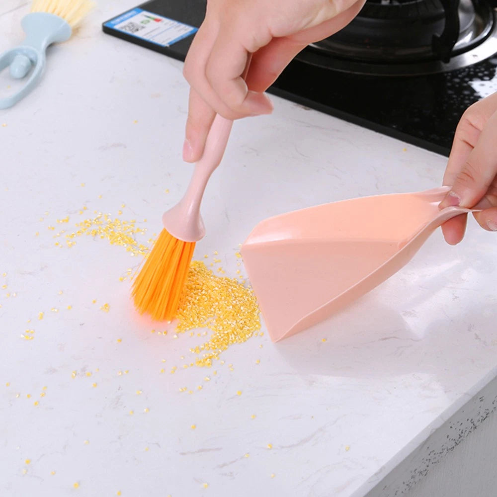 4 Sets Mini Broom Toddler Dustpan Brush Portable for Desktop Cleaning