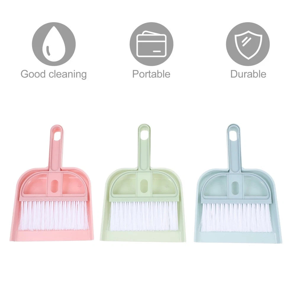 6 Sets Cleaning Artifact Small Broom and Dustpan Miniature Brush Bulk