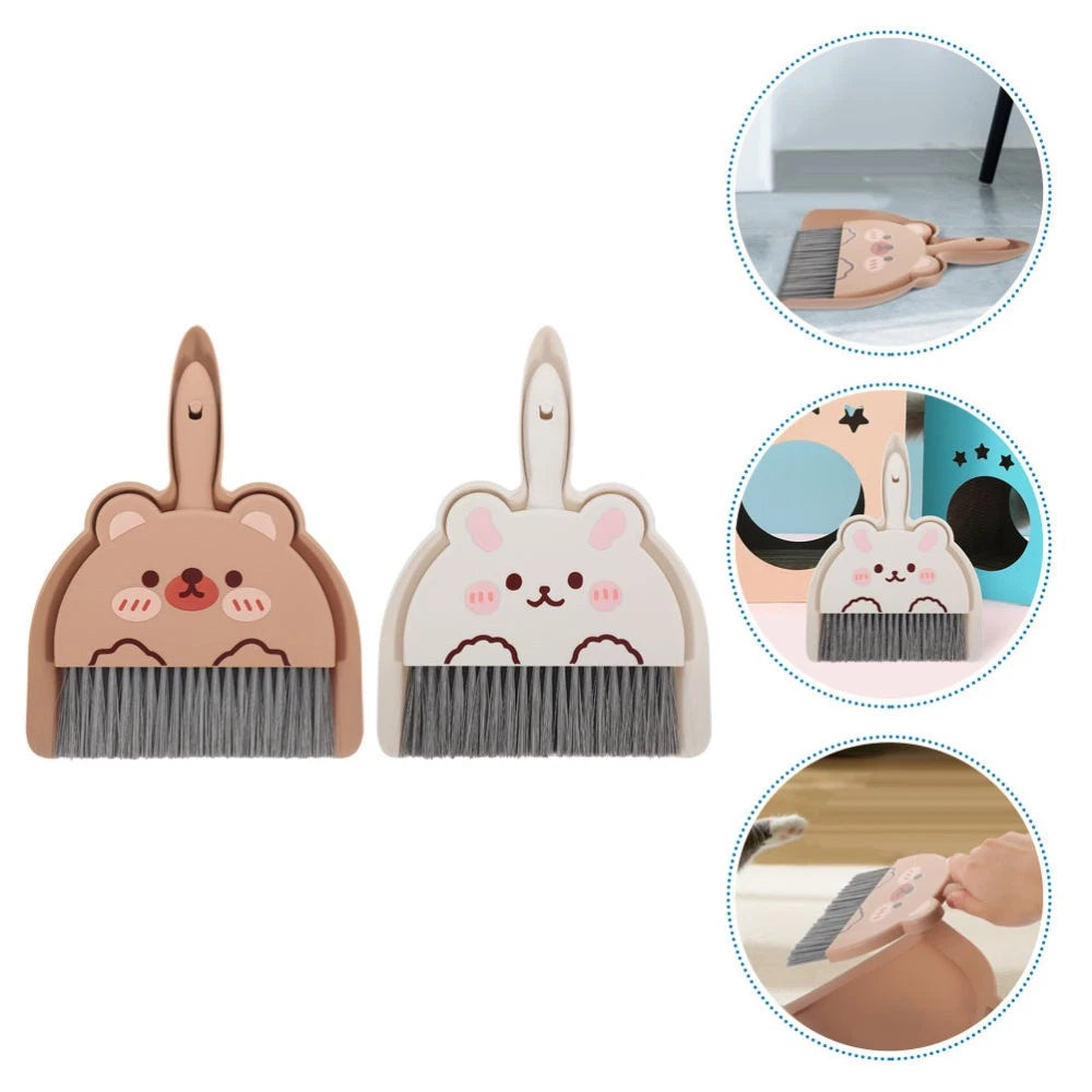 2 Set of Dustpan and Brush Set Small Broom and Dustpan Cleaning Set Portable
