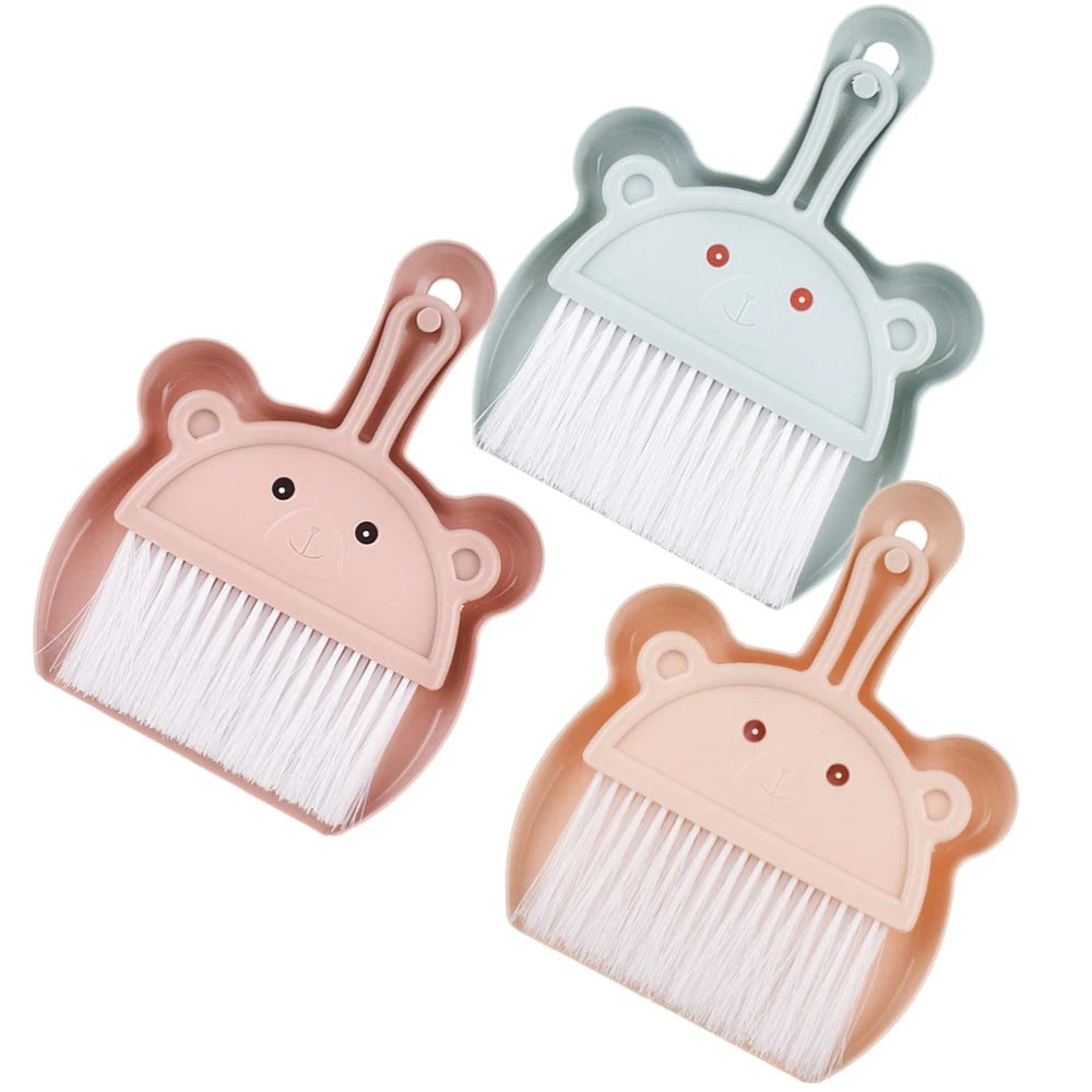 3 Sets Cartoon Broom Dustpan Household Dustpan Portable Broom-