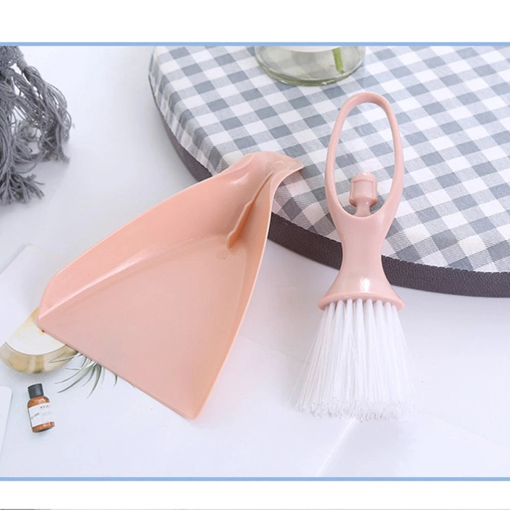 4 Sets Mini Broom Toddler Dustpan Brush Portable for Desktop Cleaning