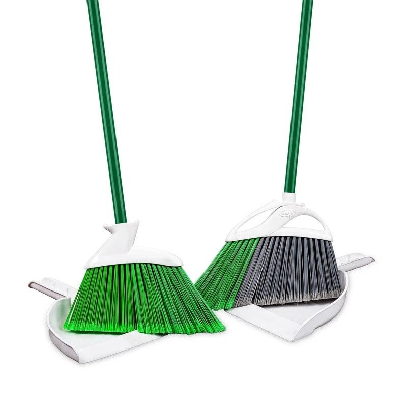Angle Broom Dustpan Set Indoor Outdoor Cleaning Tools 2 Brooms 2 Dustpans New
