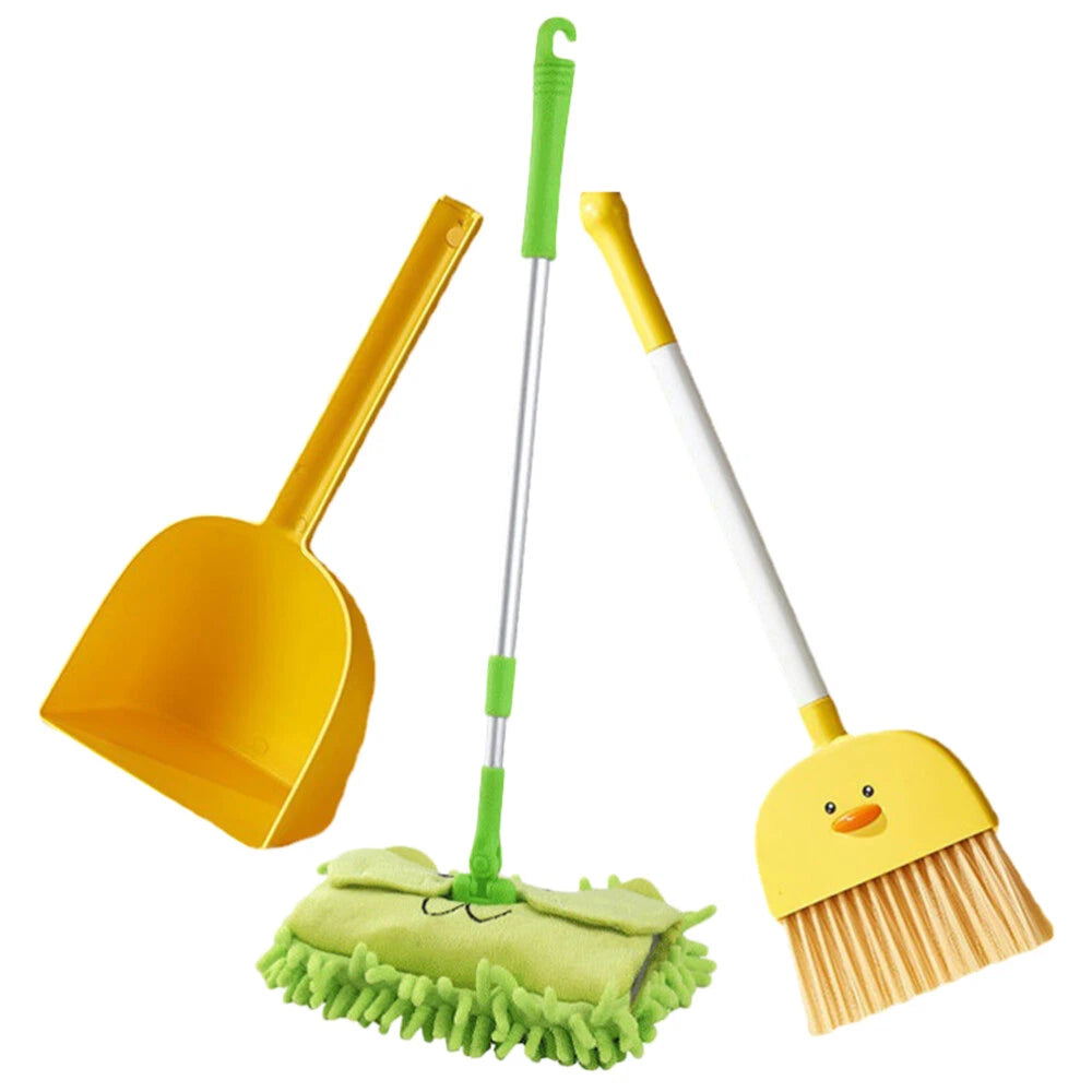 Children Cleaning Sweeping Play Set Kids Mop Broom Dustpan Home Cleaning Supply