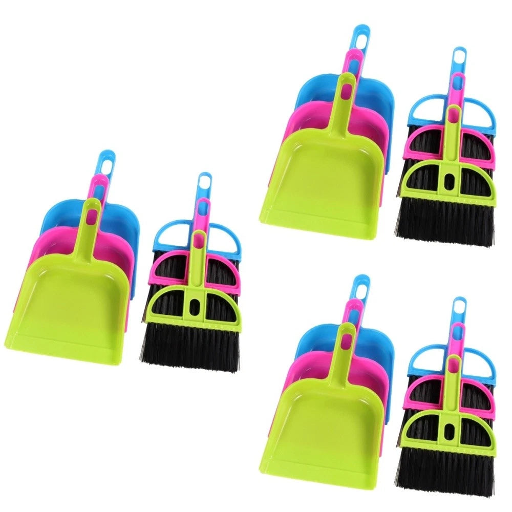 6 Sets Handy Broom Dustpan Sweeping Brush Computer Cleaning Kit Mini with