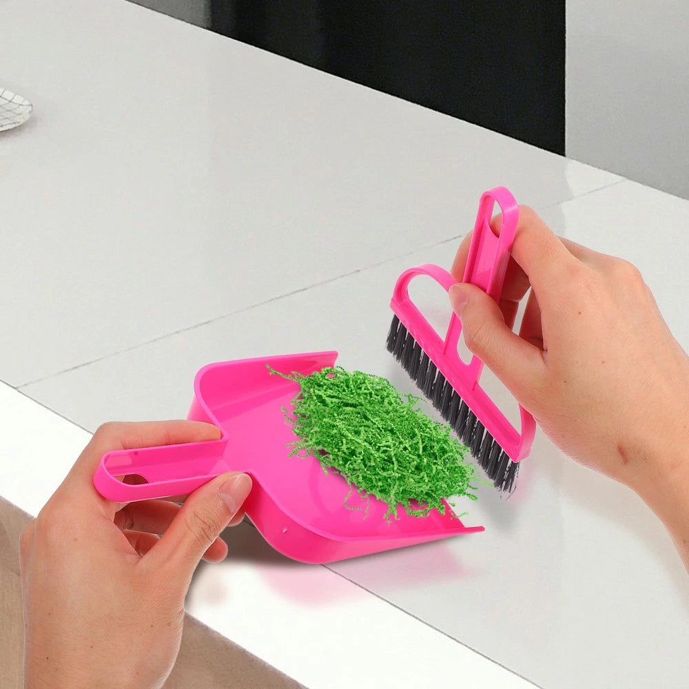 Desktop Broom Set Work Child Dust Pan and Brush Detail Car Detailing