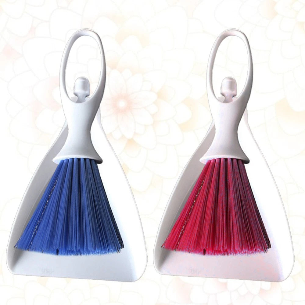 2 Sets Desktop Broom Mini Cleaning Brush Small Dustpan Tools Utensils