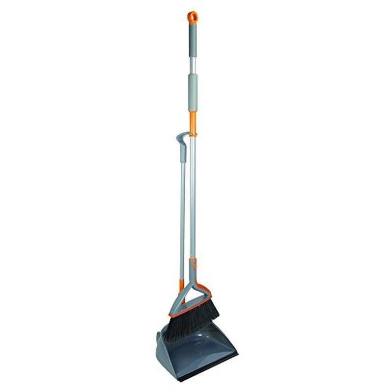Upright Broom Dustpan Set Multi-Surface Cleaning Tool Take-Apart Design Storage