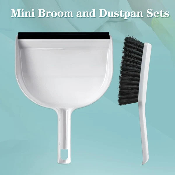 2 Pcs Mini Dustpan and Brush Set, Small Broom and Dustpan Set Small Cleaning ...