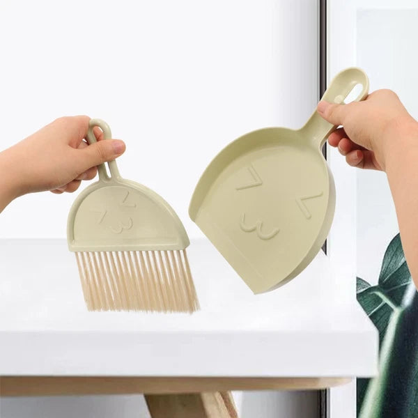 Cleaning Brush Set Desktop Mini Broom Dust Pan and Child Table Hand Dustpan