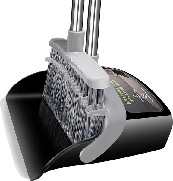 Broom with Dustpan Combo Set and Dust Pan Black&grey
