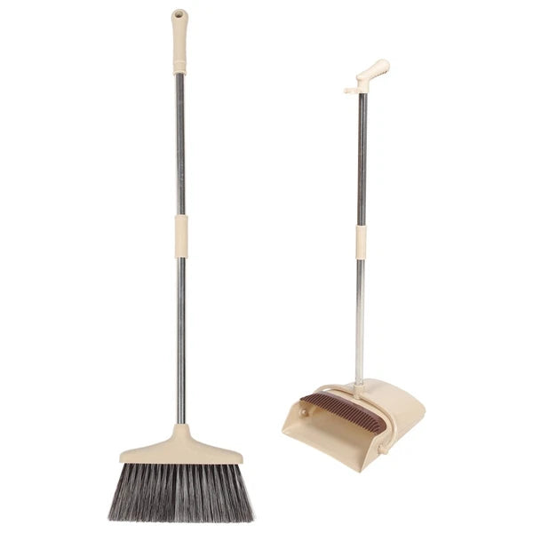 Broom Dustpan Set Washable Duster and Office Plastic Floor Sweeper