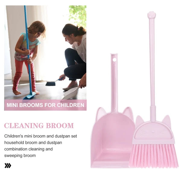 Children's Broom Set Small Dust Pan Kids Cleaning Girls Mini Brooms for