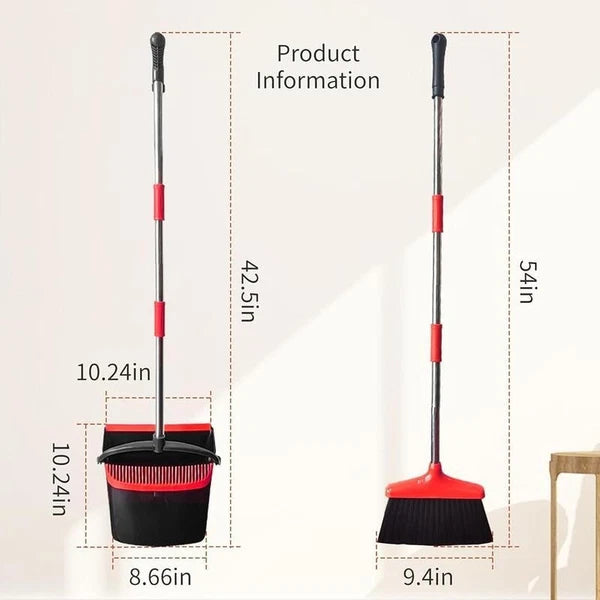 Adjustable 54 in Length Broom & Dustpan Combo Set Home Office Floor Cleaning New