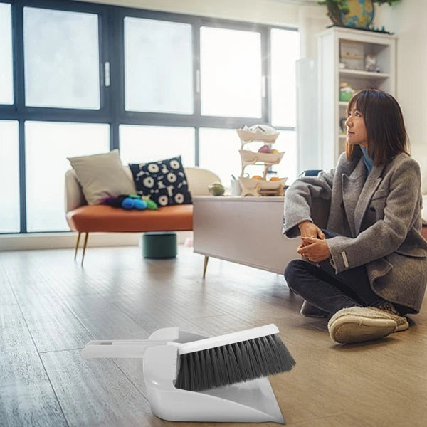 Mini Dustpan Broom Set Desktop and Brush Plastic with Small Hand