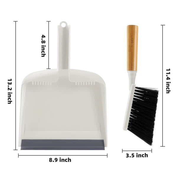 Dustpan and Brush Set with Bamboo Handle Hand Mini Broom and Dustpan Set Smal...