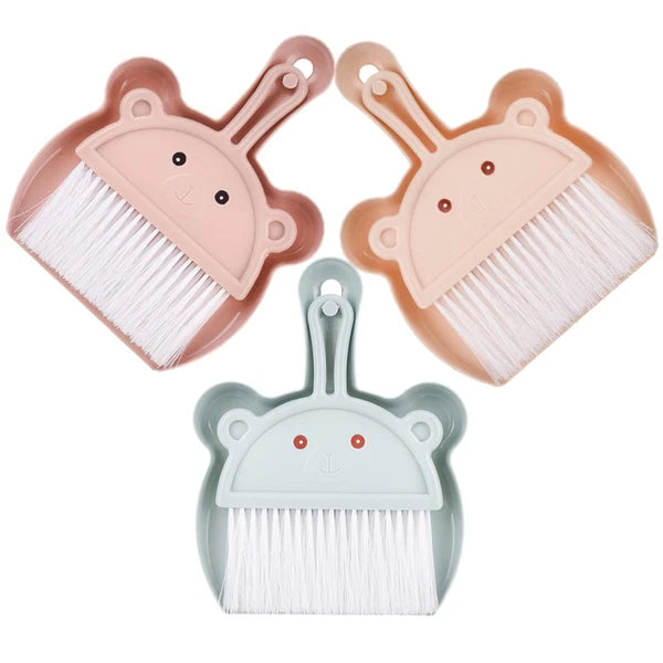 3 Sets Cartoon Broom Dustpan Household Dustpan Portable Broom-