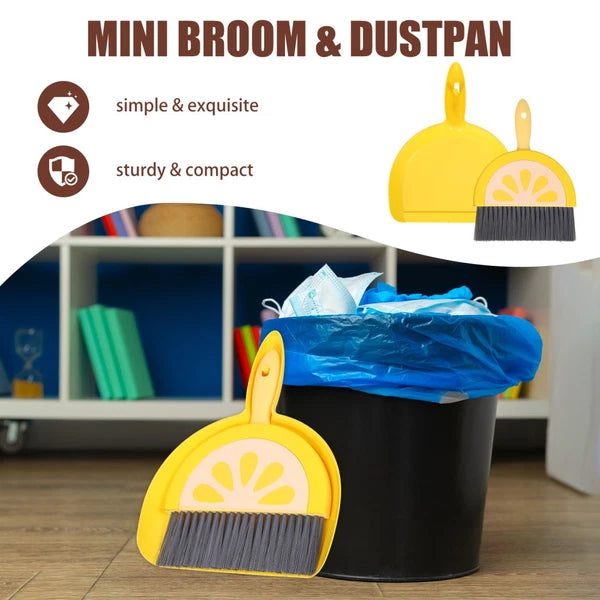 Mini Broom Set Dad Travel Brooms for Sweeping Indoor Small and Dust Pan