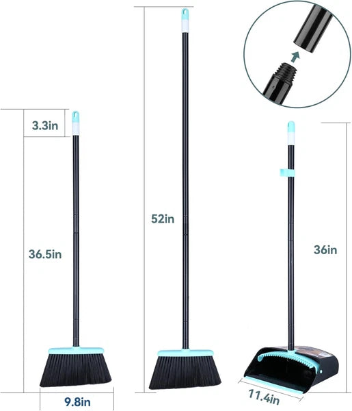 Broom with Dustpan Combo Set,Dust pan Blue and Set