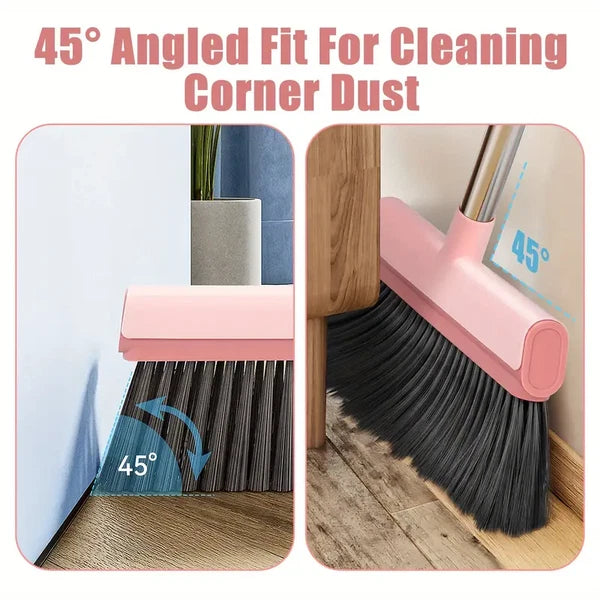 53" Broom and bustpan Set W/Dustpan Teeth Selfcleaning Home/Outdoor Sweeping int