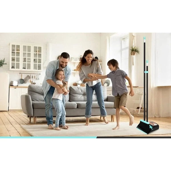 Broom Dustpan Combo Set Long Handle Standing Dustpan Broom Indoor Cleaning Tools