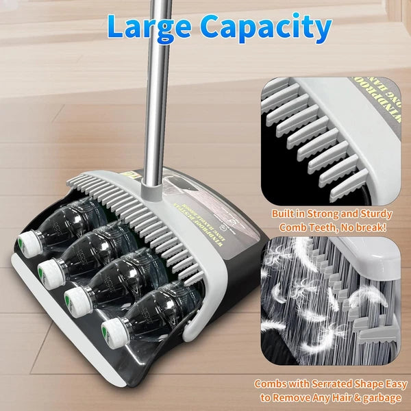 Broom with Dustpan Combo Set and Dust Pan Black&grey