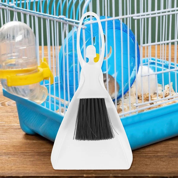 Cleaning Tool Set Small Dust Pan and Brush Broom with Hamster Cage Accessories