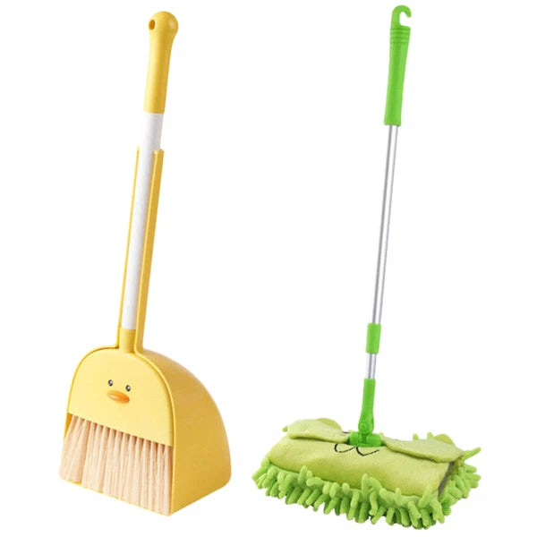 Children Cleaning Sweeping Play Set Kids Mop Broom Dustpan Home Cleaning Supply
