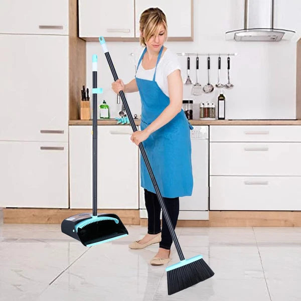 Broom with Dustpan Combo Set,Dust pan Blue and Set