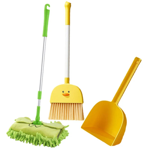 Children Cleaning Sweeping Play Set Kids Mop Broom Dustpan Home Cleaning Supply