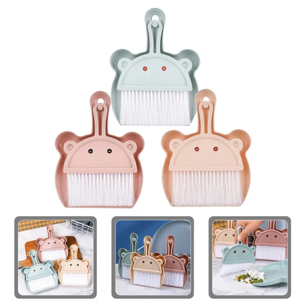 3 Sets Cartoon Broom Dustpan Household Dustpan Portable Broom-