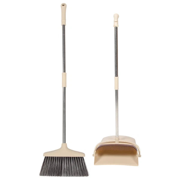 Broom Dustpan Set Washable Duster and Office Plastic Floor Sweeper