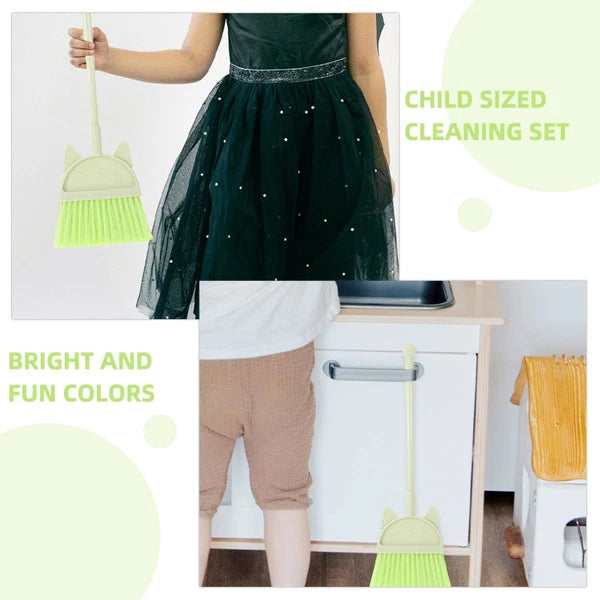 2 Pcs Children's Broom Set Toddler Kids Dustpan and Cleaning Toys