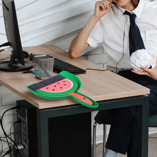 Mini Broom Set Desktop Dust Cleaner Dustpan and Brush Dad Child with Standing