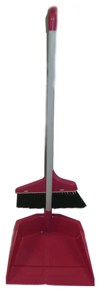 2 SET -  LONG HANDLES BROOM AND DUST PAN SET 32" Broom NEW FDP142 BLUE