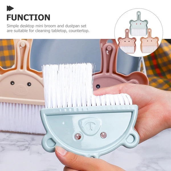3 Sets Cartoon Broom Dustpan Household Dustpan Portable Broom-