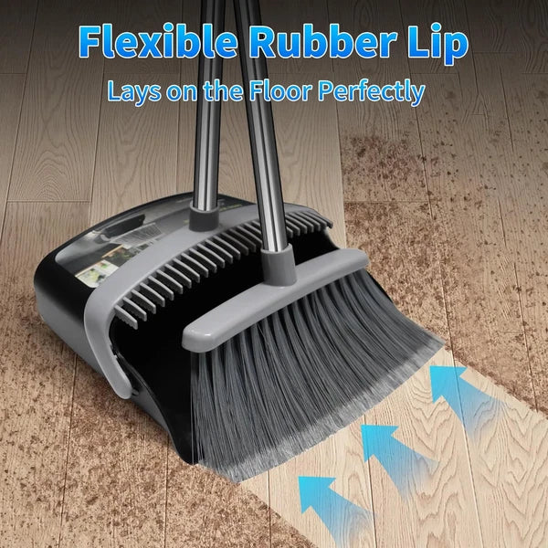 Broom with Dustpan Combo Set and Dust Pan Black&grey
