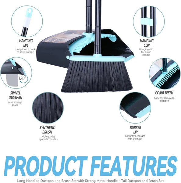 Broom with Dustpan Combo Set,Dust pan Blue and Set