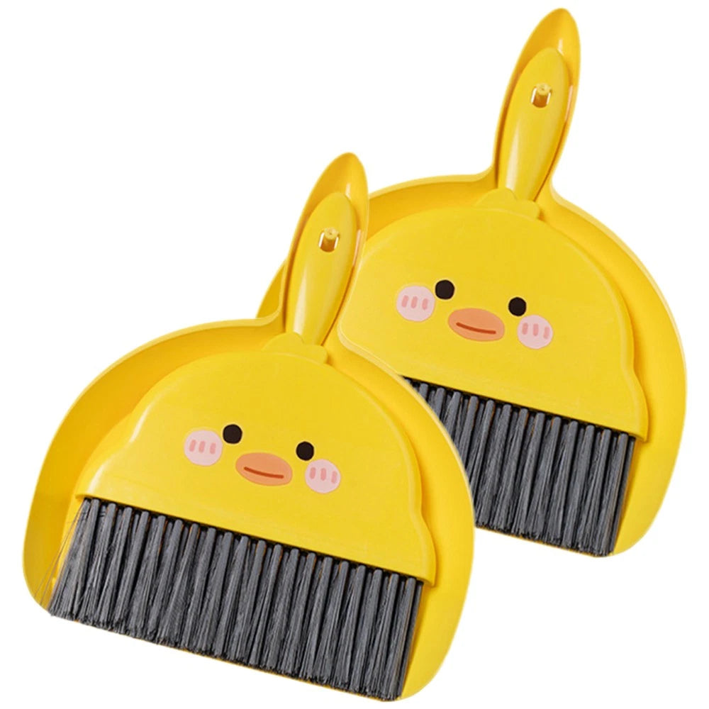 2 Sets Dustpan and Brush Mini Broom Pupils Desktop Table for Crumbs