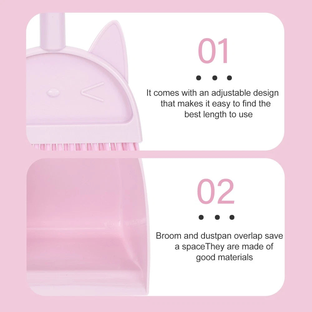 Children's Broom Set Small Dust Pan Kids Cleaning Girls Mini Brooms for