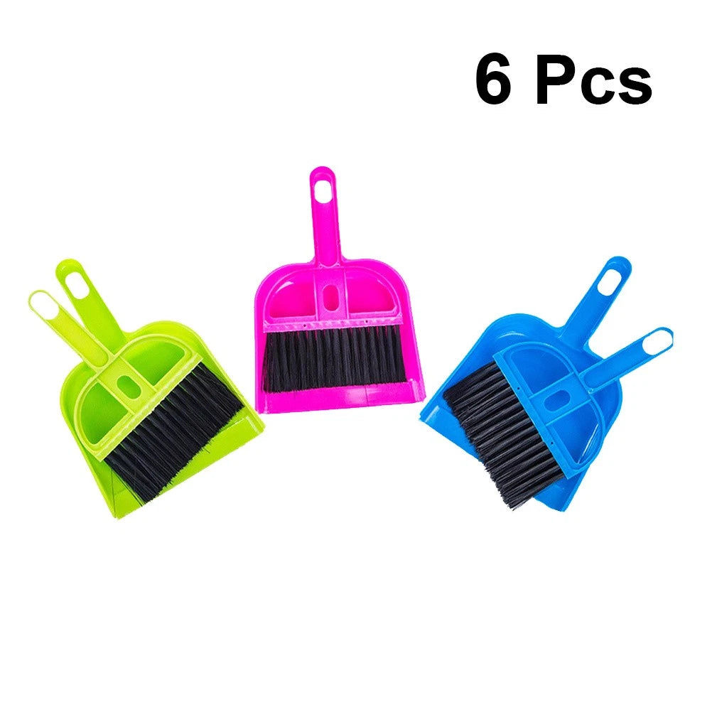 6 Sets Handy Broom Dustpan Sweeping Brush Computer Cleaning Kit Mini with