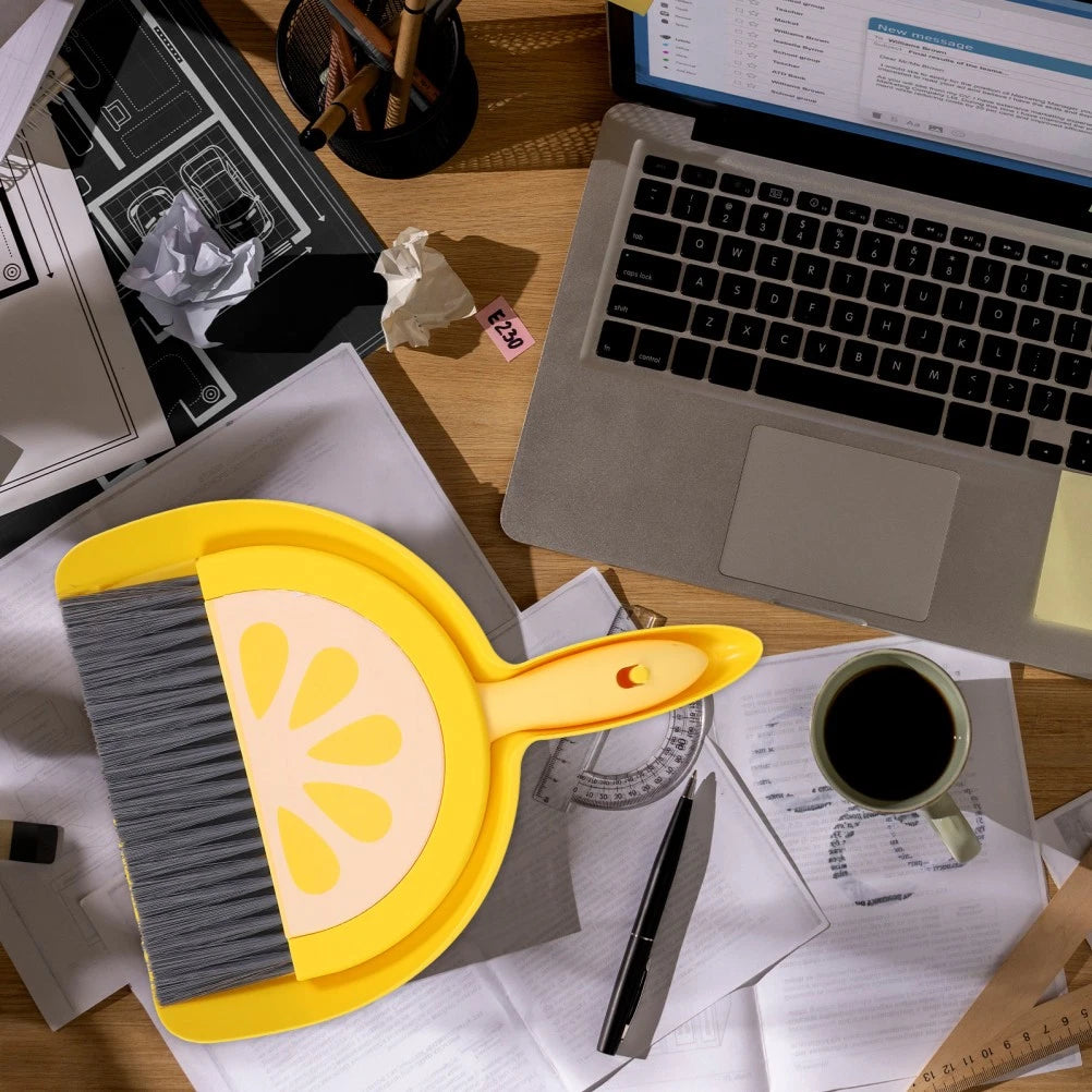 Mini Broom Set Desktop Small Dustpan Dad and Brooms for Sweeping Indoor